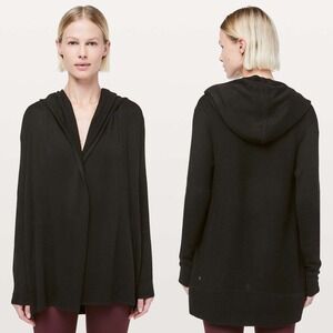 Lululemon Black Sundown Wrap Sweater Cardigan Hooded